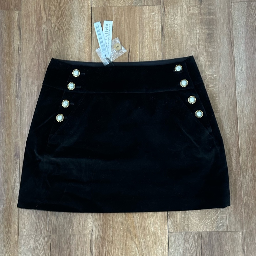 Alice and Olivia Black Velvet Skirt